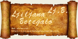 Ljiljana Betegalo vizit kartica